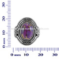 Bague en argent sterling 925 en argent sterling violet et violet naturel